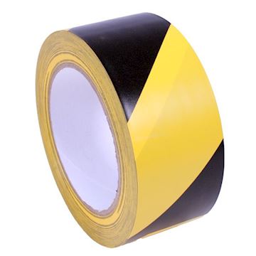 Markeertape 50 mm x 33 m, zwart/geel