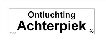 Sticker Ontluchting Achterpiek 100X30MM