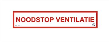 Sticker Noodstop ventilatie 150X30MM