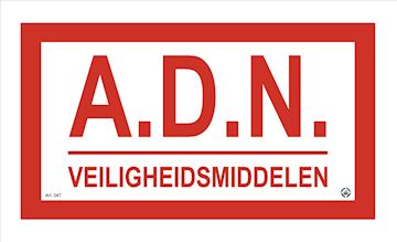 Sticker ADN veiligheidsmiddelen 180X100MM