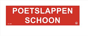 Sticker Poetslappen schoon 150X40MM