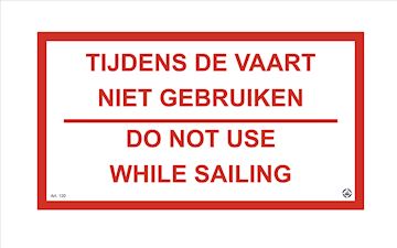 Tijdens de vaart niet gebruiken 180x100mm